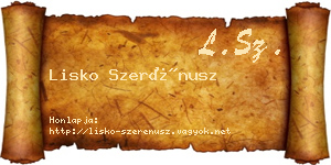 Lisko Szerénusz névjegykártya